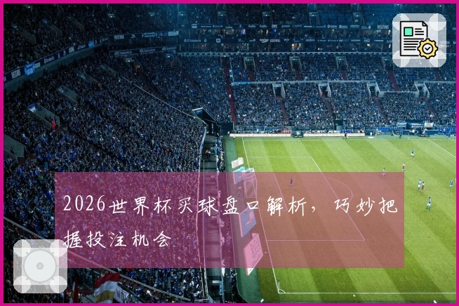 2026世界杯买球盘口解析，巧妙把握投注机会